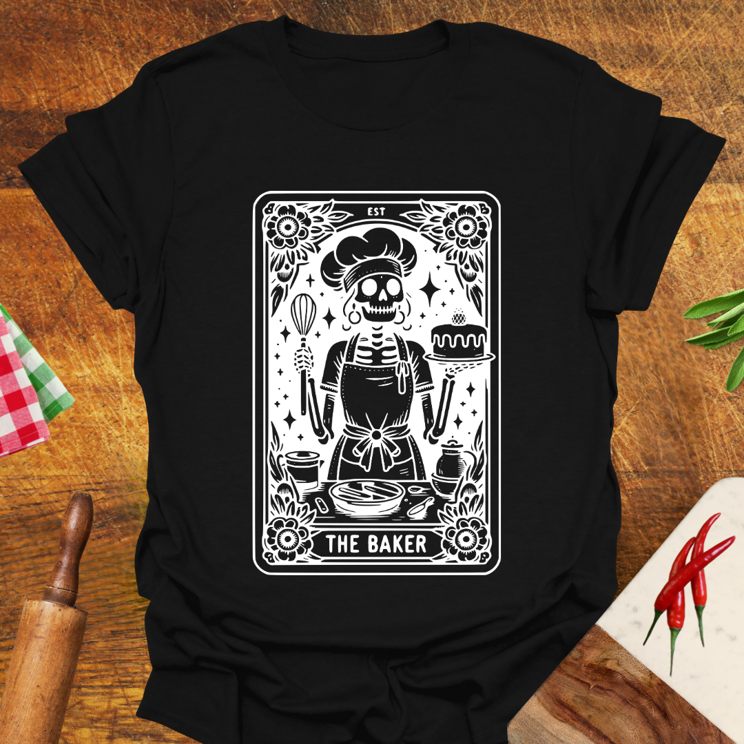 Skeleton Baker Tarot Card T-Shirt