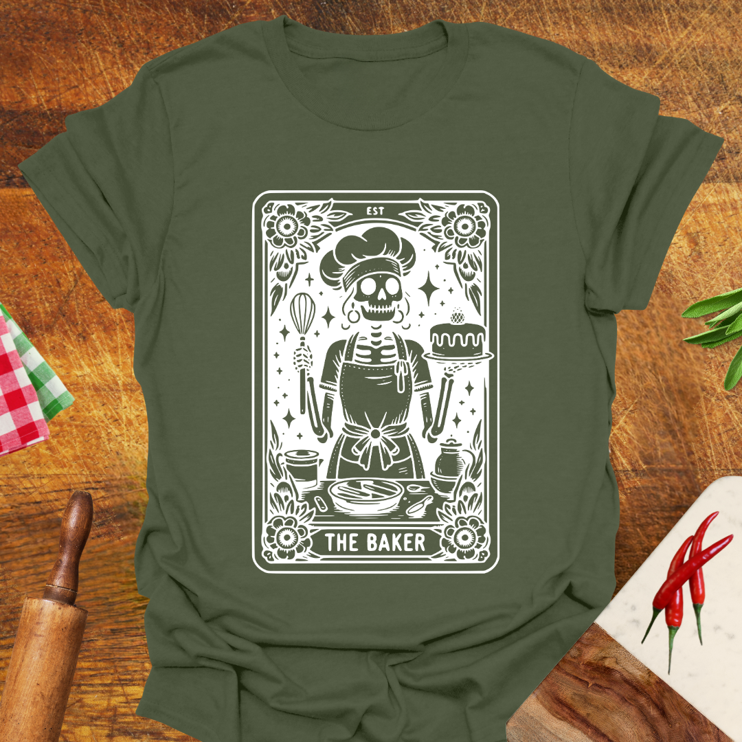 Skeleton Baker Tarot Card T-Shirt