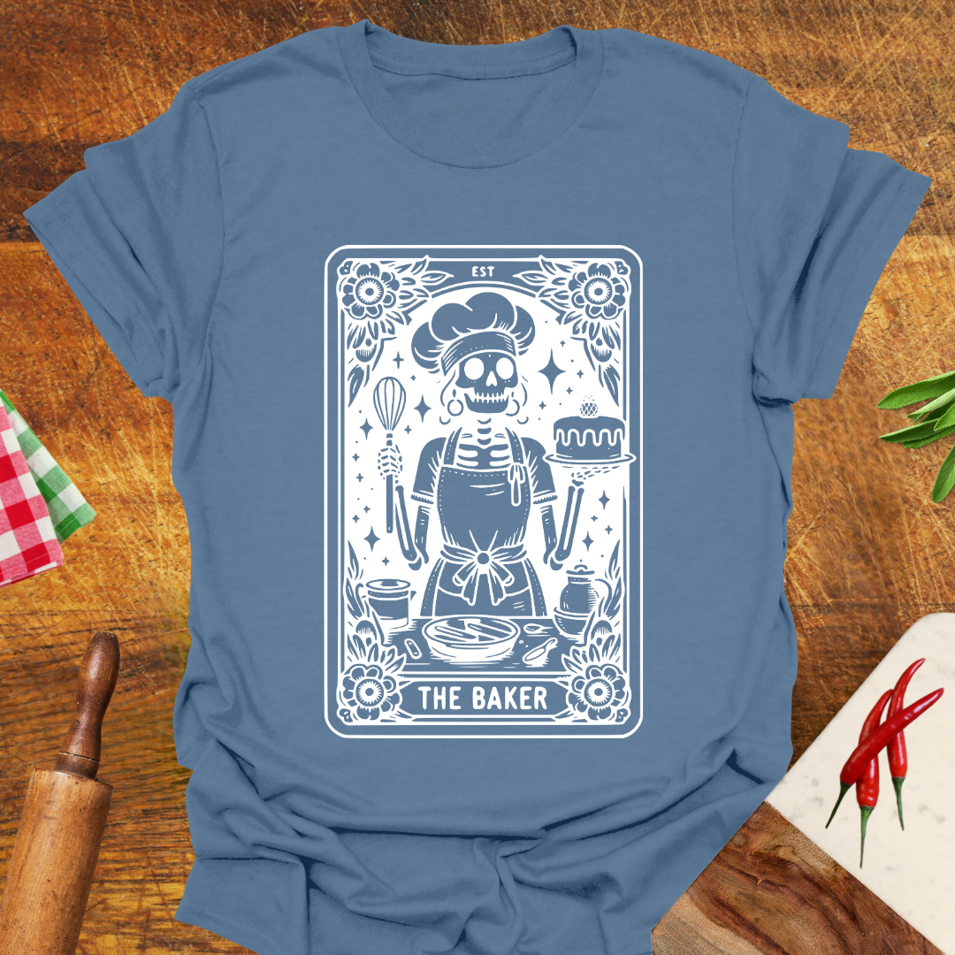 Skeleton Baker Tarot Card T-Shirt