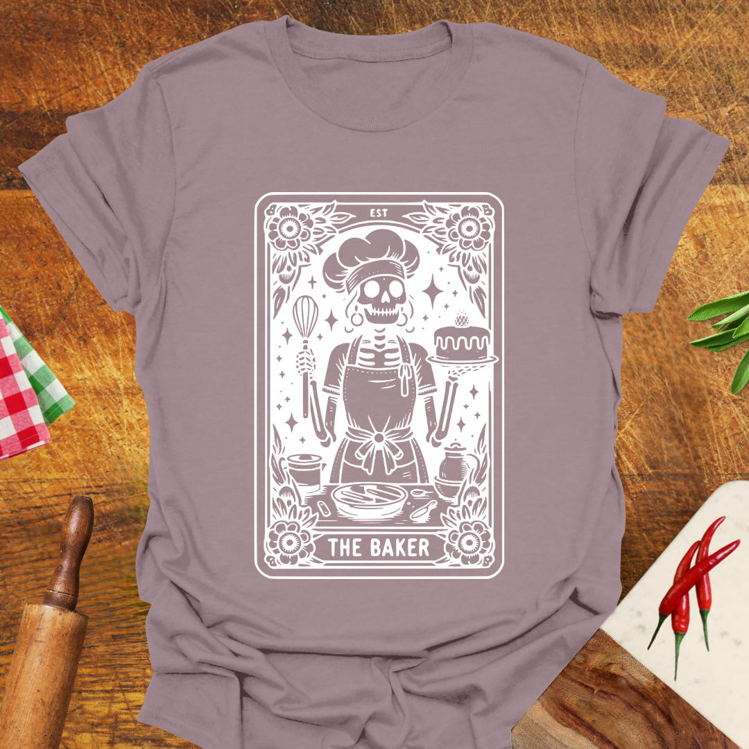 Skeleton Baker Tarot Card T-Shirt